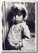 Favela child on handmade paper